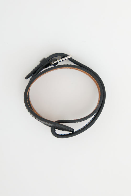 Hermès 2012 Noir Swift Leather Double Tour Bracelet