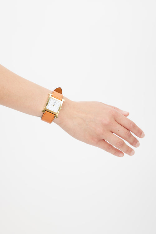 Hermès 2012 Orange Small 25mm Heure H Watch