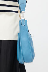 Hermès 2021 Blue Jean Clemence Evelyne II PM Bag