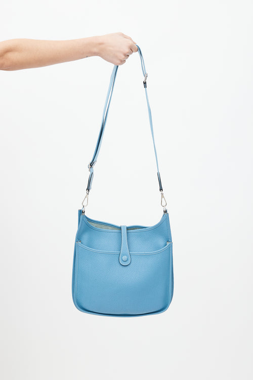 Hermès 2016 Blue Jean Clemence Evelyne II PM Bag