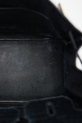 Hermès 2014 Noir Embossed Leather & Gold Birkin 35 Bag
