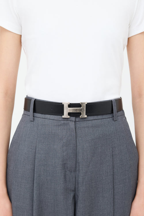 Hermes 2014 Togo & Box H Buckle Reversible Belt