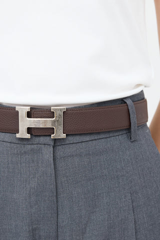 Hermes 2014 Togo & Box H Buckle Reversible Belt