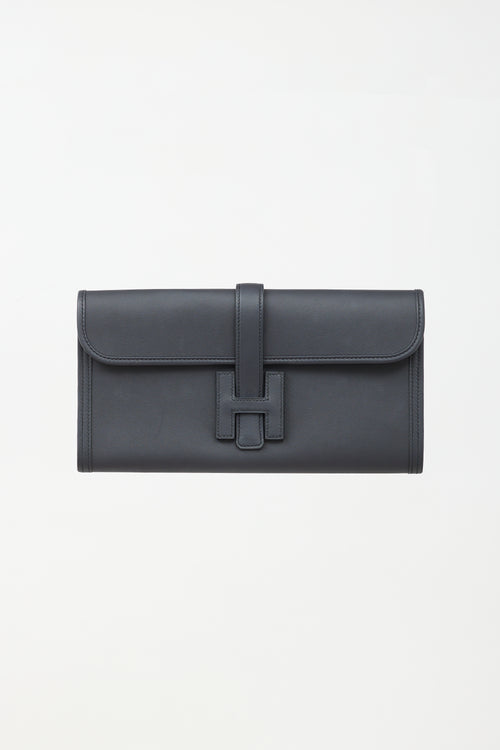 Hermès 2015 Bleu Nuit Swift Jige Elan 29 Clutch