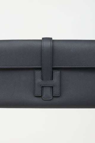 Hermès 2015 Bleu Nuit Swift Jige Elan 29 Clutch