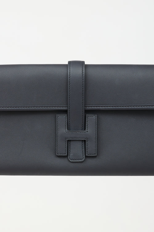 Hermès 2015 Bleu Nuit Swift Jige Elan 29 Clutch