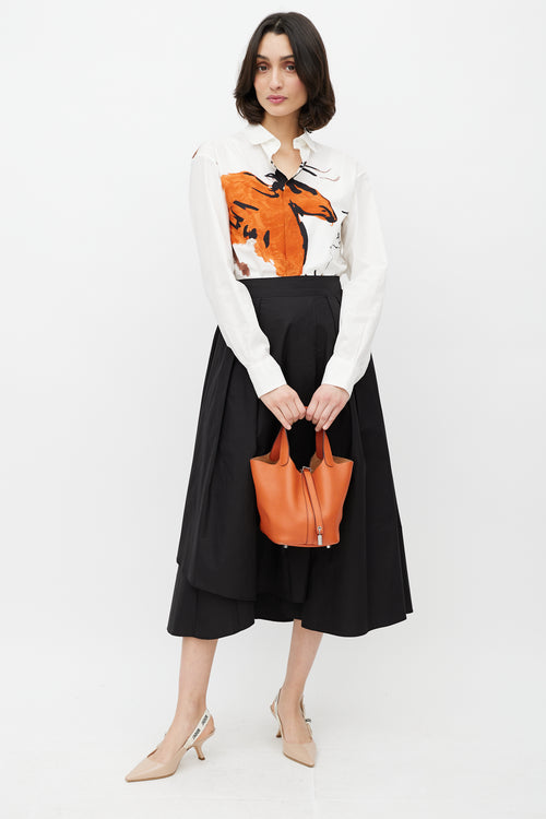Hermès 2015 Cuivre Clémence Leather Picotin 18 Lock Bag