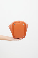 Hermès 2015 Cuivre Clémence Leather Picotin 18 Lock Bag