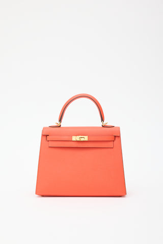 Hermès 2015 Orange Poppy Epsom Kelly Sellier 25 Bag