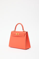 Hermès 2015 Orange Poppy Epsom Kelly Sellier 25 Bag