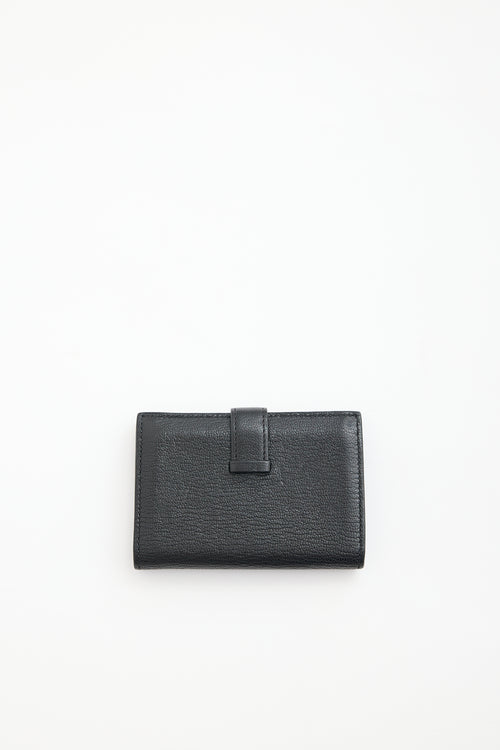 Hermès 2015 Noir Mysore Bearn Mini Wallet
