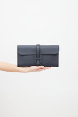 Hermès 2016 Bleu Nuit Swift Leather Jige Elan 29 Clutch
