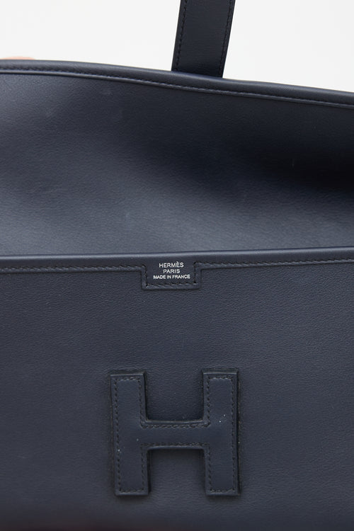 Hermès 2016 Bleu Nuit Swift Leather Jige Elan 29 Clutch