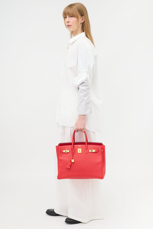 Hermès 2017 Rouge Casaque Clemence Birkin 35 Bag
