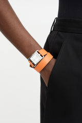 Hermès 2017 Orange H Swift & Stainless Steel Cape Cod Watch