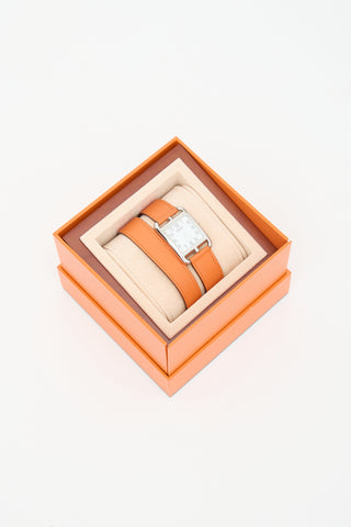 Hermès 2017 Orange H Swift & Stainless Steel Cape Cod Watch