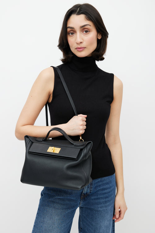 Hermès 2018 Black Maurice & Swift Leather 24/24 Bag