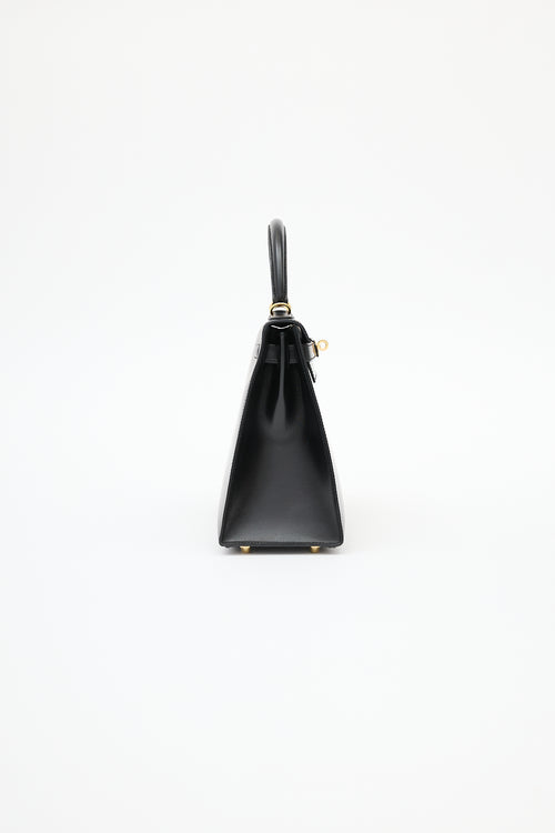 Hermès 2018 Noir Box & Gold Kelly Sellier 28 Bag