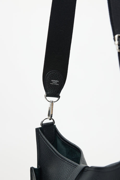 Hermès 2018 Noir Clemence Evelyne III PM 29 Bag