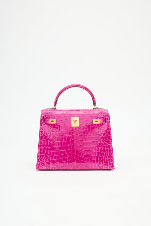 Hermès 2019 Rose Scheherazade Exotic Leather Kelly Sellier 28 Bag