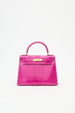 Hermès 2019 Rose Scheherazade Exotic Leather Kelly Sellier 28 Bag