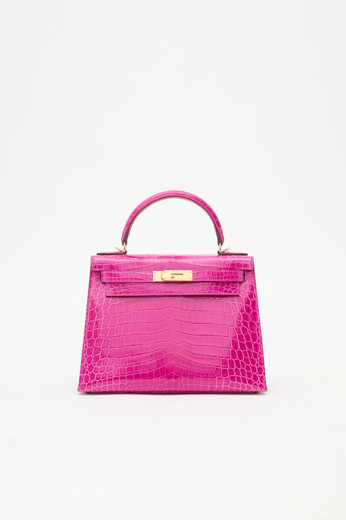 Hermès 2019 Rose Scheherazade Exotic Leather Kelly Sellier 28 Bag