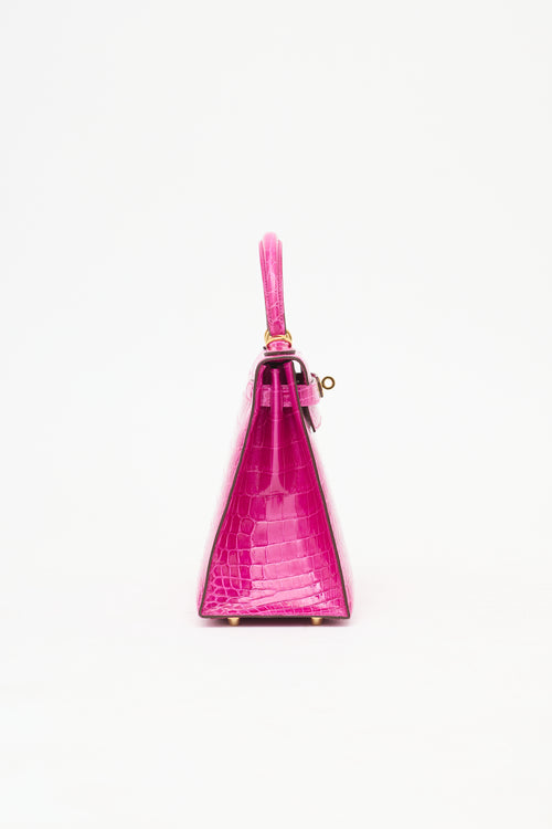 Hermès 2019 Rose Scheherazade Exotic Leather Kelly Sellier 28 Bag