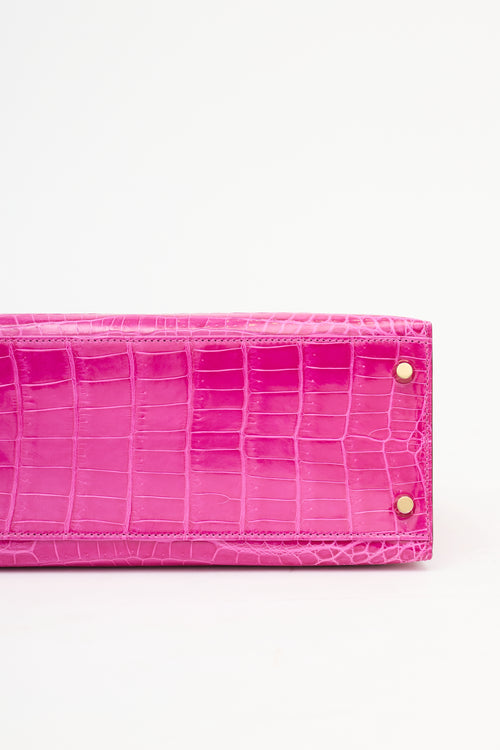 Hermès 2019 Rose Scheherazade Exotic Leather Kelly Sellier 28 Bag