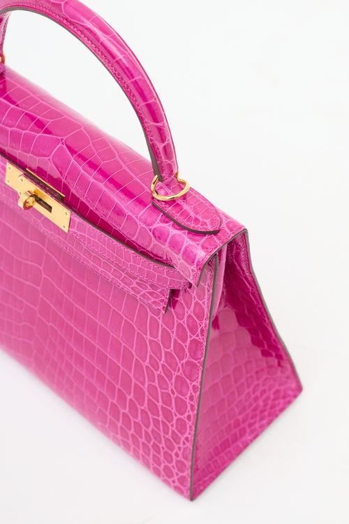 Hermès 2019 Rose Scheherazade Exotic Leather Kelly Sellier 28 Bag
