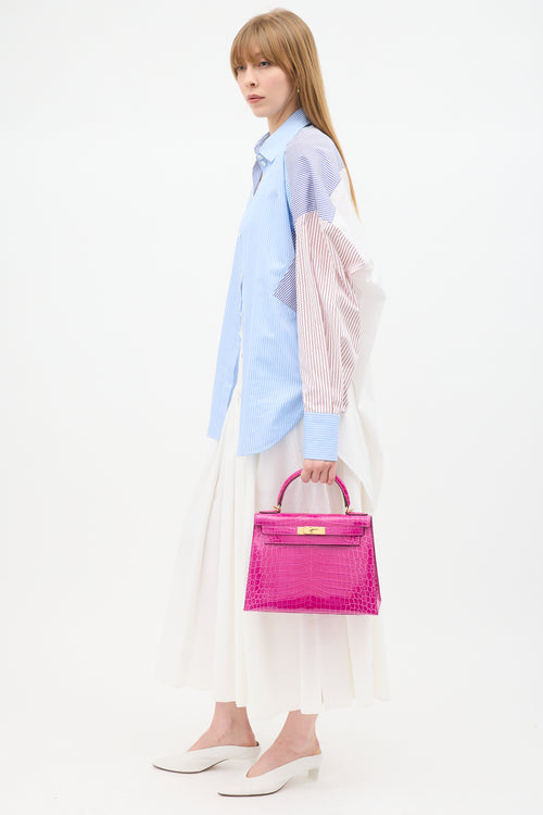 Hermès 2019 Rose Scheherazade Exotic Leather Kelly Sellier 28 Bag