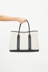Hermès 2020 Ecru Toile & Noir Negonda Garden Party 36 Bag