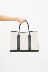 Hermès 2020 Ecru Toile & Noir Negonda Garden Party 36 Bag