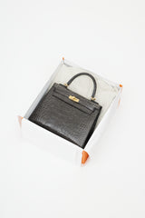 Hermès 2020 Graphite Exotic Leather & Gold Kelly Sellier 25 Bag