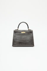 Hermès 2020 Graphite Exotic Leather & Gold Kelly Sellier 25 Bag