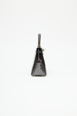 Hermès 2020 Graphite Exotic Leather & Gold Kelly Sellier 25 Bag