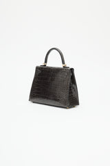Hermès 2020 Graphite Exotic Leather & Gold Kelly Sellier 25 Bag