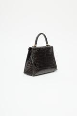Hermès 2020 Graphite Exotic Leather & Gold Kelly Sellier 25 Bag