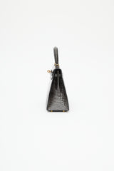 Hermès 2020 Graphite Exotic Leather & Gold Kelly Sellier 25 Bag