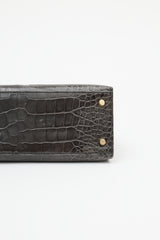 Hermès 2020 Graphite Exotic Leather & Gold Kelly Sellier 25 Bag