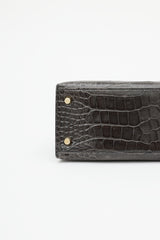 Hermès 2020 Graphite Exotic Leather & Gold Kelly Sellier 25 Bag