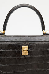 Hermès 2020 Graphite Exotic Leather & Gold Kelly Sellier 25 Bag
