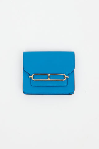 Hermès 2021 Blue Roulis Slim Wallet