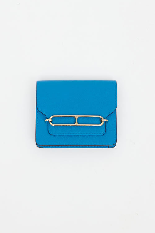 Hermès 2021 Blue Roulis Slim Wallet
