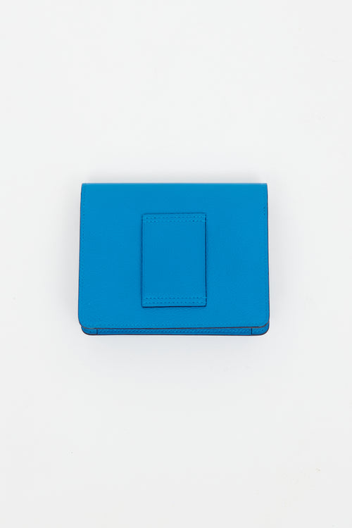Hermès 2023 Blue Roulis Slim Wallet