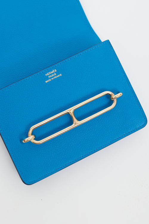 Hermès 2025 Blue Roulis Slim Wallet