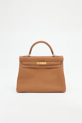 Hermès 2021 Gold Togo Kelly Retourne 32 Bag