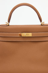 Hermès 2021 Gold Togo Kelly Retourne 32 Bag
