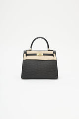 Hermès 2021 Noir Ostrich & Gold Kelly Sellier 25 Bag