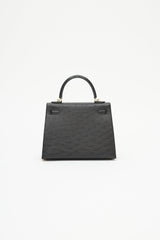 Hermès 2021 Noir Ostrich & Gold Kelly Sellier 25 Bag