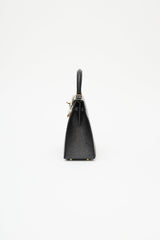 Hermès 2021 Noir Ostrich & Gold Kelly Sellier 25 Bag